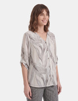 Blusa estampada abta con  elevador Gwen