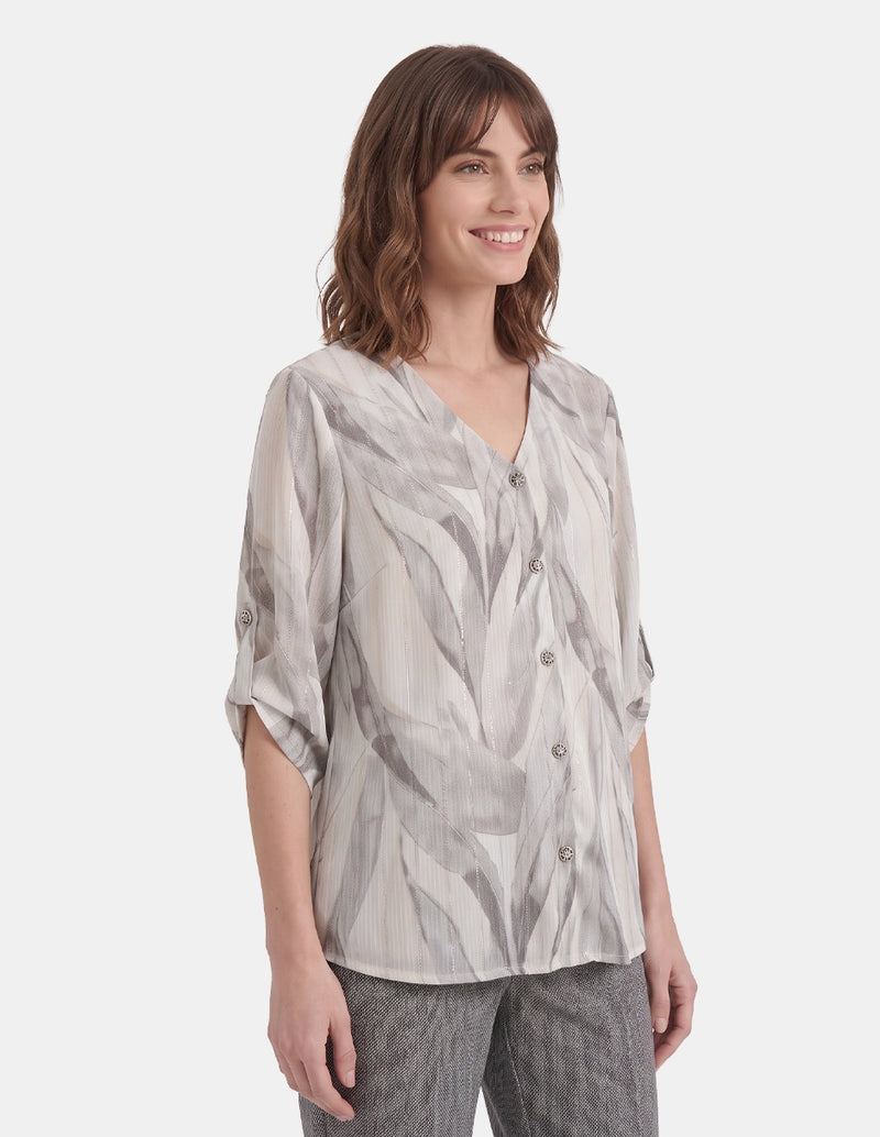 Blusa estampada abta con  elevador Gwen