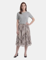 Falda estampada con olan cintura elastica Gwen