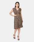 Vestido estampado con cunturón Vitos