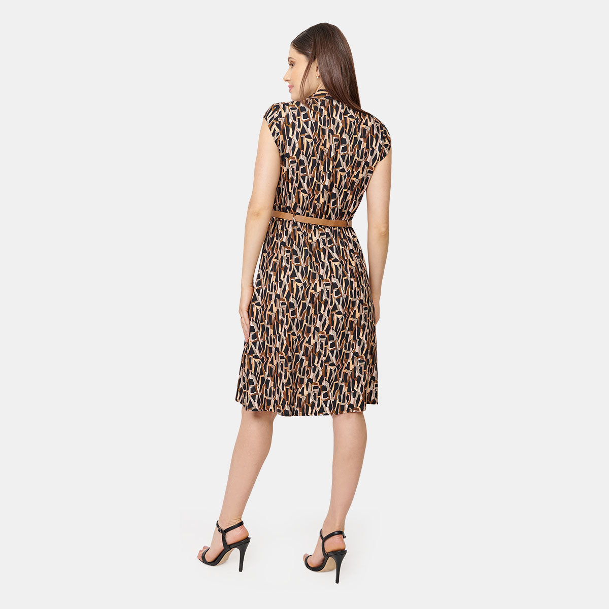Vestido estampado con cunturón Vitos