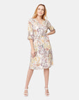 Vestido estampado floral con cinrturón Vitos